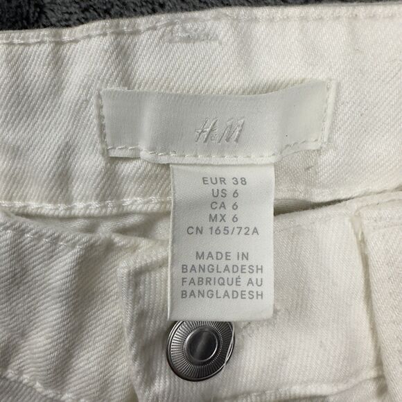 H and M Denim Jeans Women's Size 6 (28x26) White with tags - Picture 2 of 13